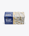 250g Glossy Butter Block Mockup - Front View (High-Angle Shot)