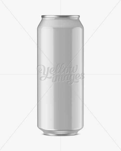 500ml Glossy Aluminium Can Mockup (Eye-Level Shot)