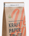 Kraft Paper Bag w/ a Metallic Tin-Tie Mockup - Halfside View