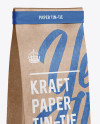 Kraft Paper Bag w/ a Paper Tin-Tie Mockup - Halfside View