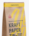 Kraft Paper Bag w/ a Plastic Tin-Tie Mockup - Halfside View