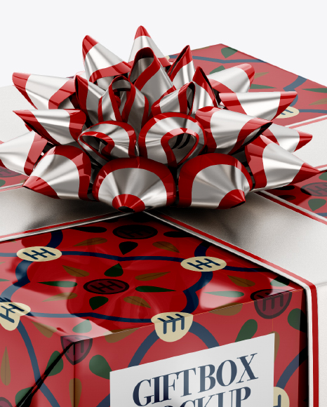 Glossy Gift Box Mockup