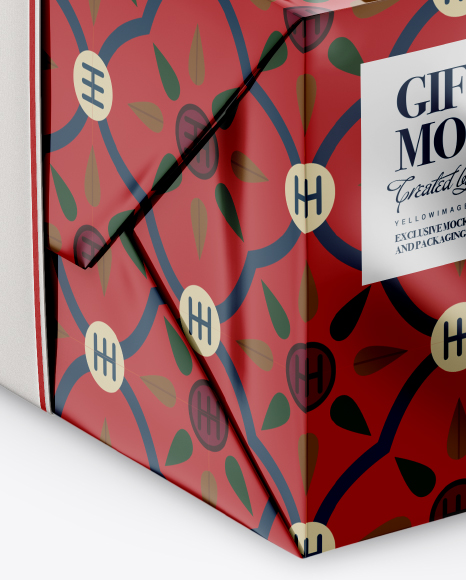 Glossy Gift Box Mockup