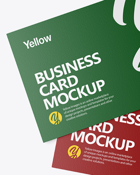 Two Paper Business Cards Mockup