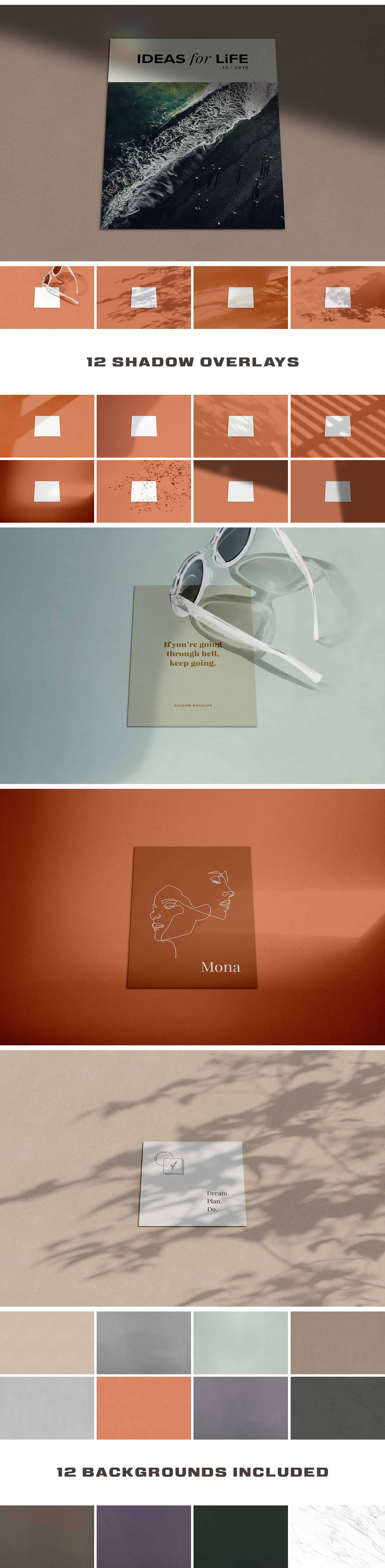 Ombra Stationery Shadow Mockups