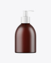 Amber Frosted Liquid Soap Bottle Mockup