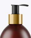 Amber Frosted Liquid Soap Bottle Mockup