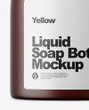 Amber Frosted Liquid Soap Bottle Mockup