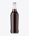 Clear Glass Bottle With Brown Ale Mockup