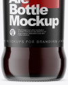 Clear Glass Bottle With Brown Ale Mockup