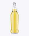 Clear Glass Bottle With Lemonade Mockup