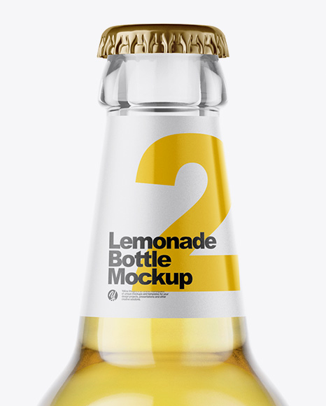 Clear Glass Bottle With Lemonade Mockup