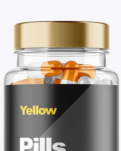 Clear Pills Bottle Mockup