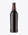 Amber Glass Bottle With Dark Beer Mockup