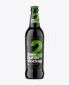 Green Glass Bottle With Dark Beer Mockup