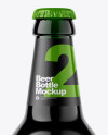 Green Glass Bottle With Dark Beer Mockup