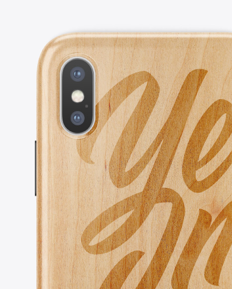 iPhone X White Wooden Case Mockup