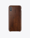 iPhone X Dark Wooden Case Mockup