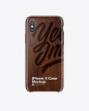 iPhone X Dark Wooden Case Mockup