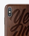 iPhone X Dark Wooden Case Mockup