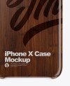 iPhone X Dark Wooden Case Mockup