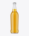 Clear Glass Bottle With Lager Beer Mockup