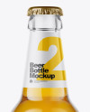 Clear Glass Bottle With Lager Beer Mockup