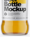 Clear Glass Bottle With Lager Beer Mockup