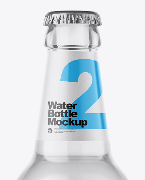 Clear Glass Bottle With Water Mockup