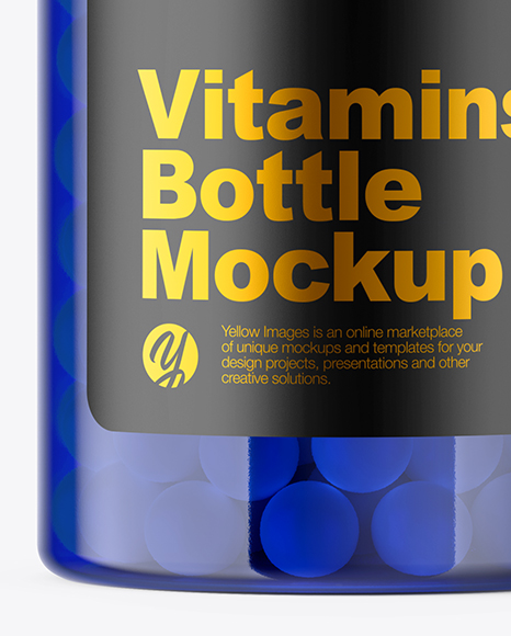 Blue Pills Bottle Mockup