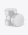 Four Glossy Round Tin Boxes Mockup