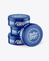 Four Glossy Round Tin Boxes Mockup