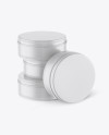 Four Matte Round Tin Boxes Mockup