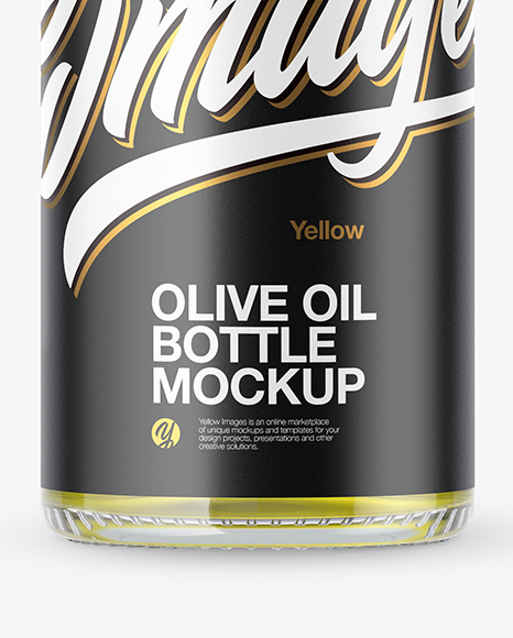 Clear Glass Olive Oil Bottle Mockup