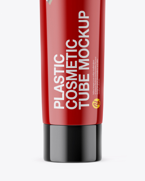 Glossy Plastic Cosmetic Tube Mockup