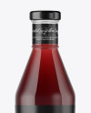 Clear Glass Bottle with Cherry Juice Mockup