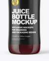 Clear Glass Bottle with Cherry Juice Mockup