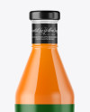 Clear Glass Bottle with Carrot Juice Mockup