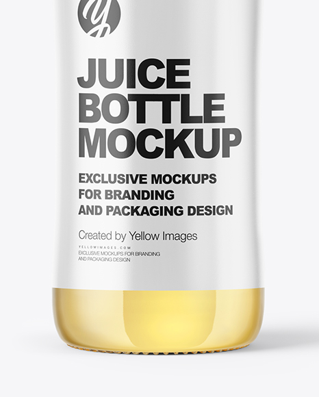 Clear Glass Bottle with Grape Juice Mockup