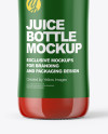 Clear Glass Bottle with Tomato Juice Mockup