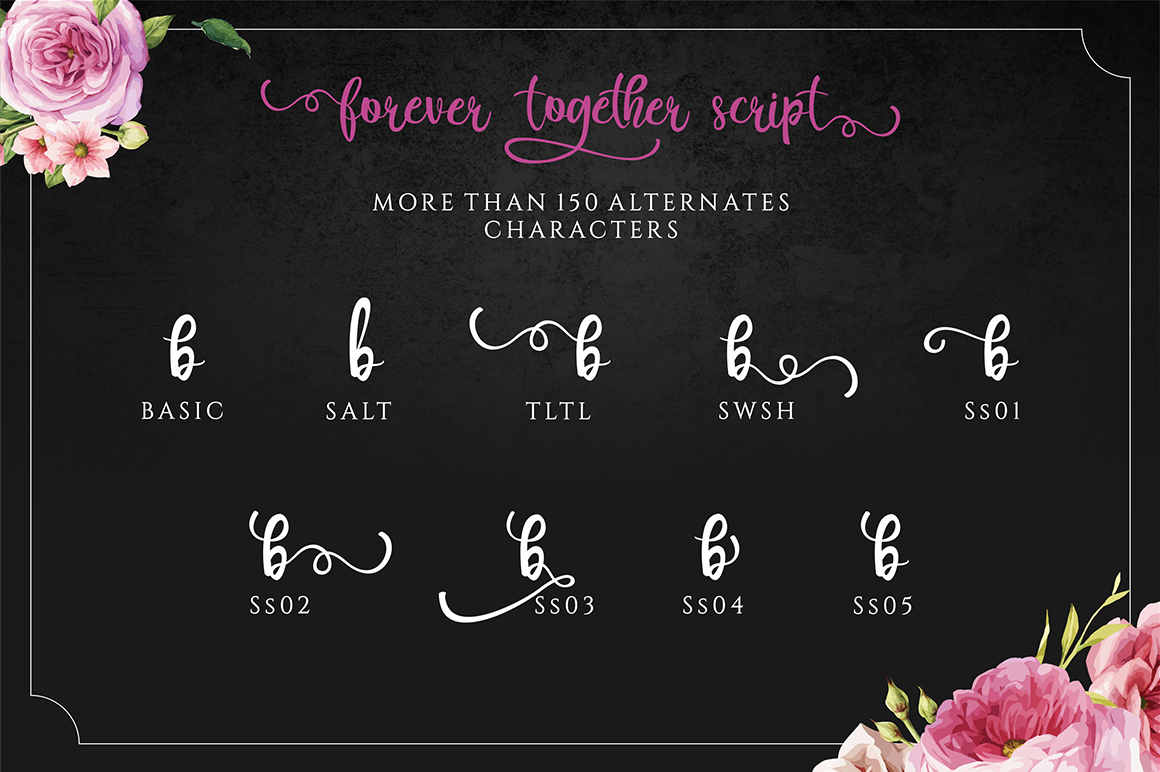 Forever Together // Romatic Font Duo (10 styles)