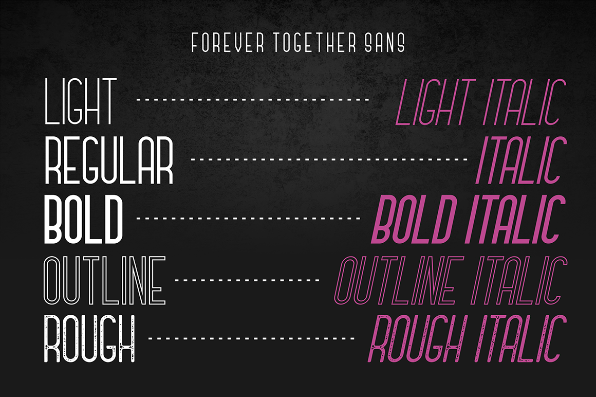 Forever Together // Romatic Font Duo (10 styles)