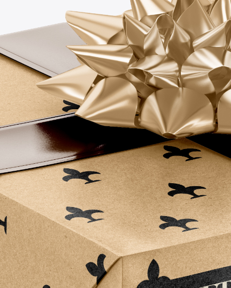 Kraft Gift Box Mockup