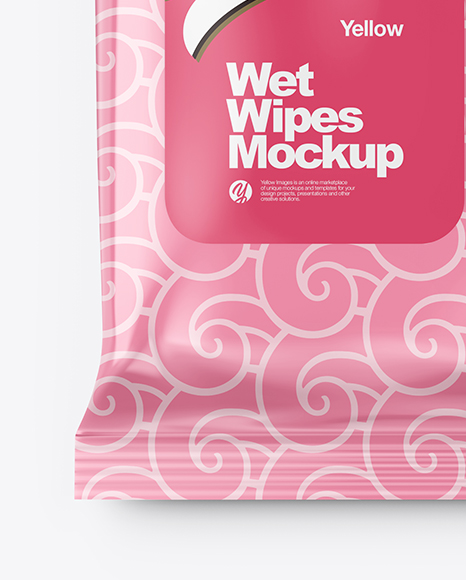 Glossy Wet Wipes Mockup