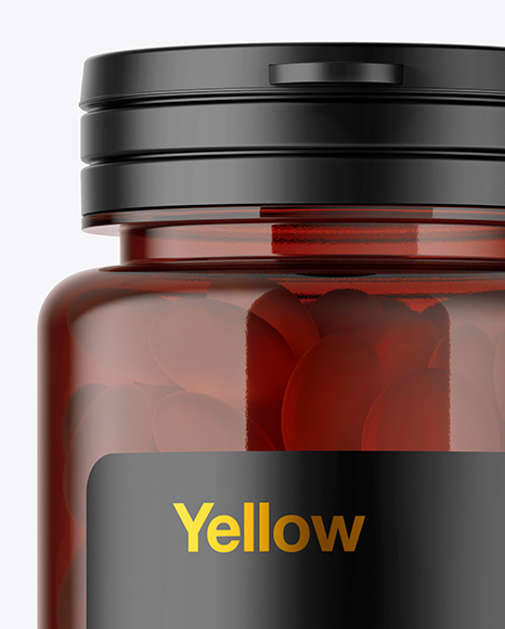 Amber Pills Bottle Mockup