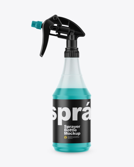 Sprayer Bottle in Shrink Sleeve Mockup