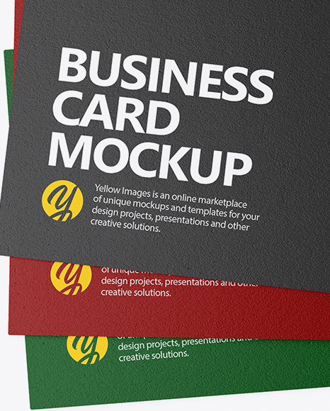 Three Textured Business Cards Mockup