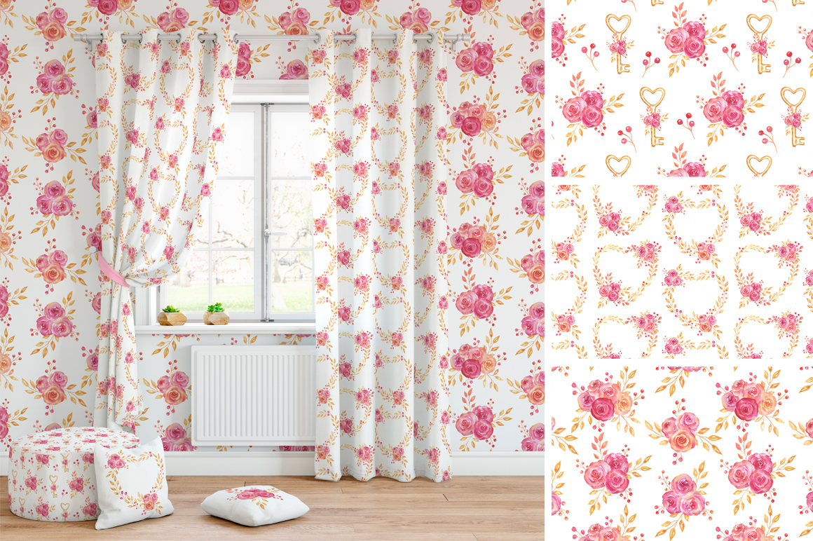 Romantic and Valentines Day Watercolor Collection Romantic and Valentines Day Watercolor Collection