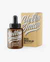 Matte Dropper Bottle w/ Kraft Box Mockup Matte Dropper Bottle w/ Kraft Box Mockup