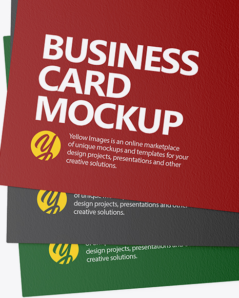 Three Paper Business Cards Mockup